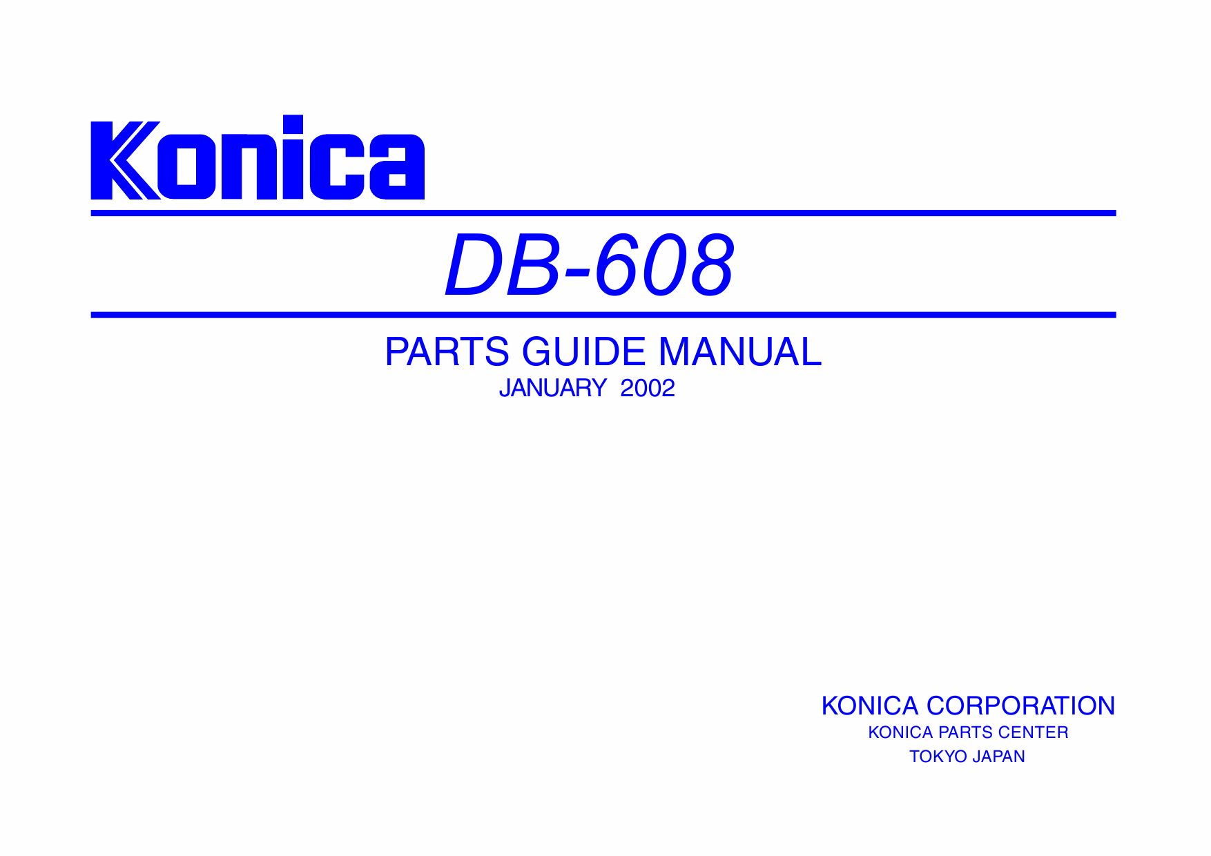 Konica-Minolta Options DB-608 Parts Manual-1